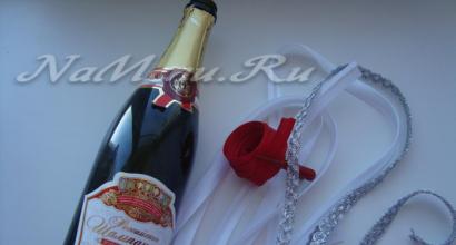 Как украсить шампанское на Новый год, съемное украшение
